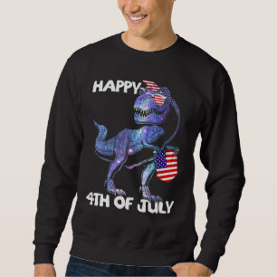 Mb35 Happy 4. Juli T-Rex Dinosaur Baby Kleinkind B Sweatshirt