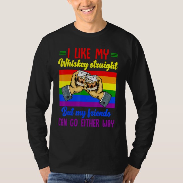 MB35 Ich mag meinen Whiskey direkt meine Freunde g T-Shirt (Vorderseite)