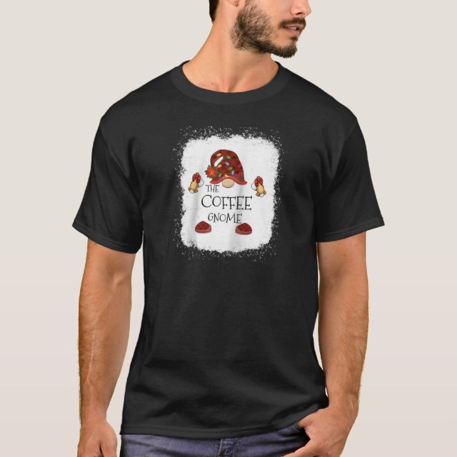 mb Coffee Gnome Buffalo Plaid Christmas Light Blea T-Shirt (Vorderseite)