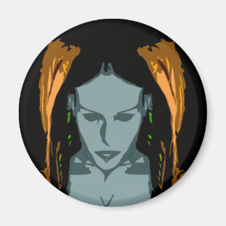 MB Cyber Chick Vector Art Magnet