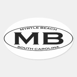 MB - Myrtle Beach South Carolina Ovaler Aufkleber