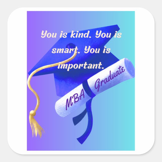 MBA Gift Quadratischer Aufkleber (Vorderseite)