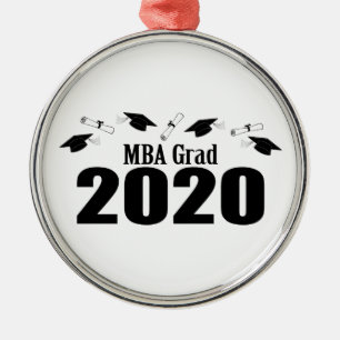 MBA Grad 2020 Karten und Diplome (schwarz Ornament Aus Metall
