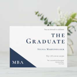 MBA Grad Blue White Graduation Party Einladung