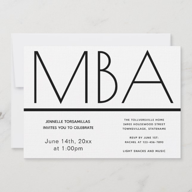 MBA Graduation Party Invitation (Devant)
