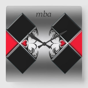 Mba Quadratische Wanduhr