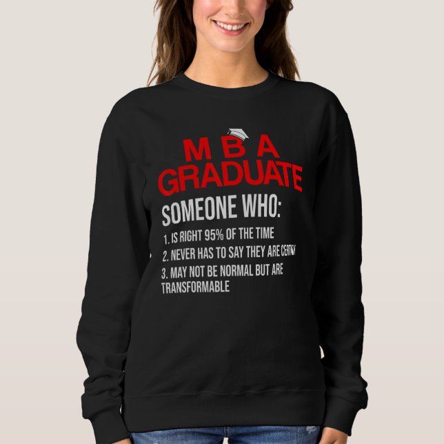 MBA Student Business Degree Abschluss Sweatshirt (Vorderseite)