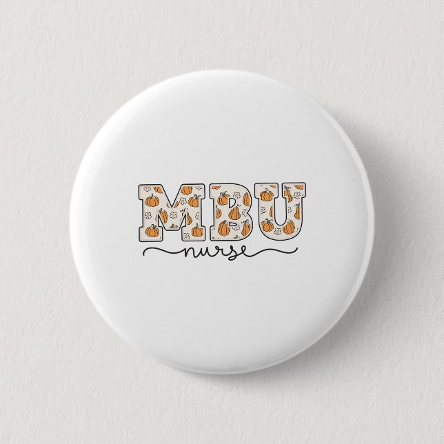 Mbu Nurse Pumpkin Fall Mother Button (Vorderseite)