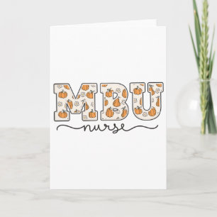Mbu Nurse Pumpkin Fall Mother Karte