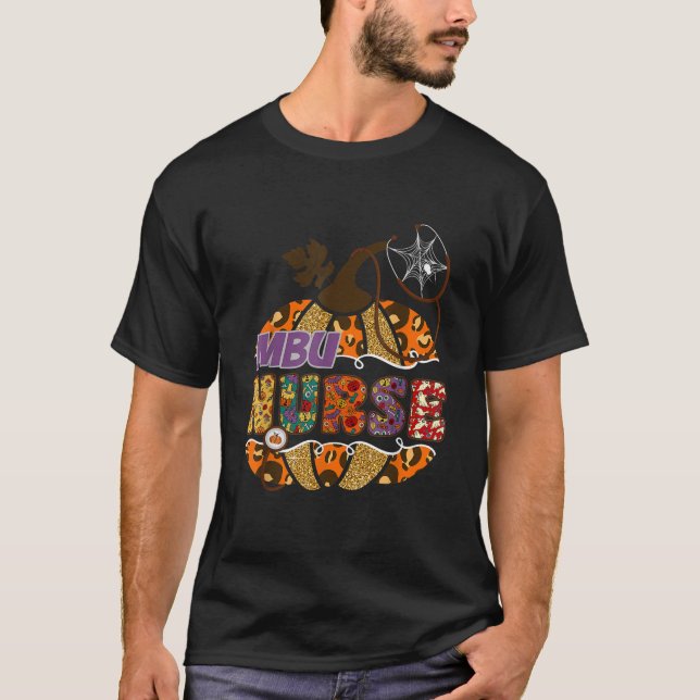MBU Nurse Stethoscope Nursing Halloween Pumpkin Le T-Shirt (Vorderseite)