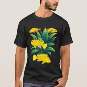 Mbuna Cichlids Yellow Cichlids Aquarium Fisch Kuns T-Shirt