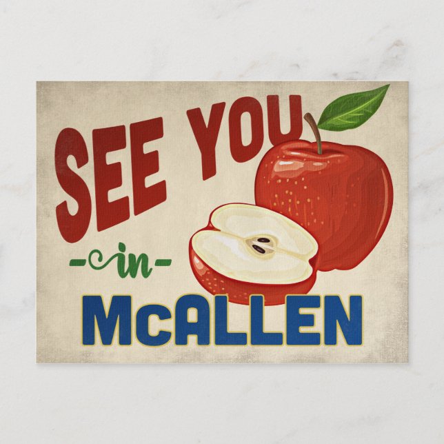 McAllen Texas Apple - Vintage Travel Postkarte (Vorderseite)