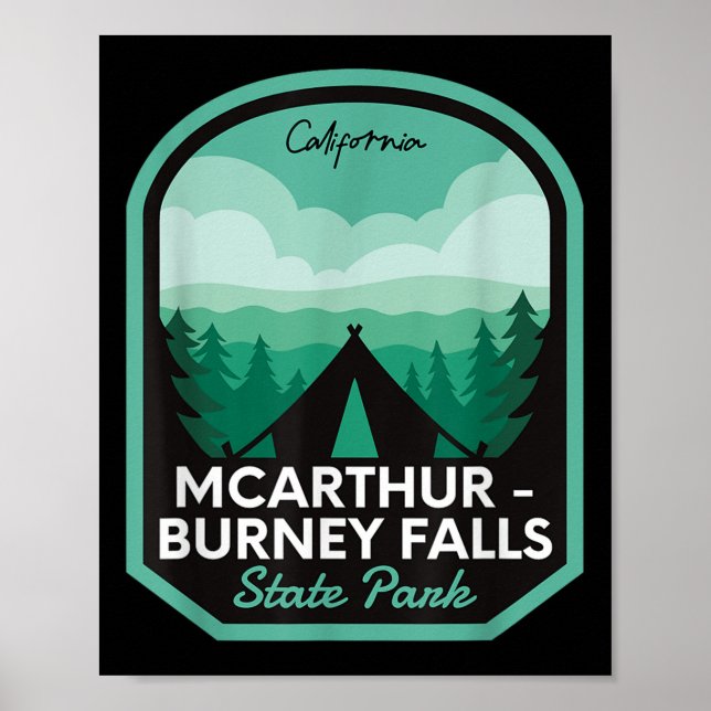 Mcarthur Burney Falls Staat Park Ca Camping Poster (Vorne)