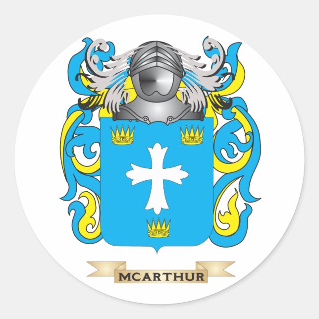 McArthur-Wappen (Familienwappen) Runder Aufkleber (Vorderseite)