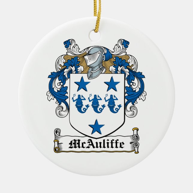 McAuliffe Familienwappen Keramik Ornament (Vorne)