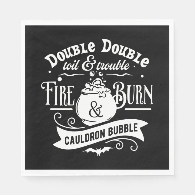 Mcbeth Hexen Rechtschreibtypografie Halloween Serviette (Vorderseite)