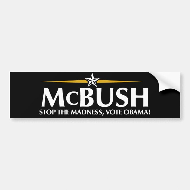 McBush Anti-McCain Autoaufkleber (Vorne)