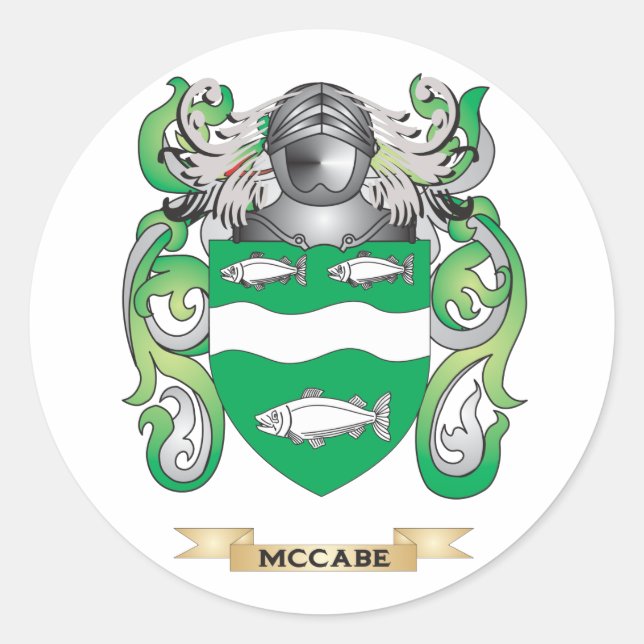 McCabe-Wappen (Familienwappen) Runder Aufkleber (Vorderseite)