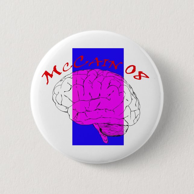 McCain auf dem Gehirn wieder Button (Vorderseite)
