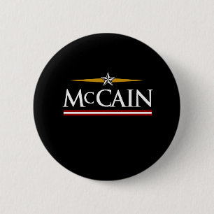 MCCAIN CAMPAIGING T - SHIRT BUTTON