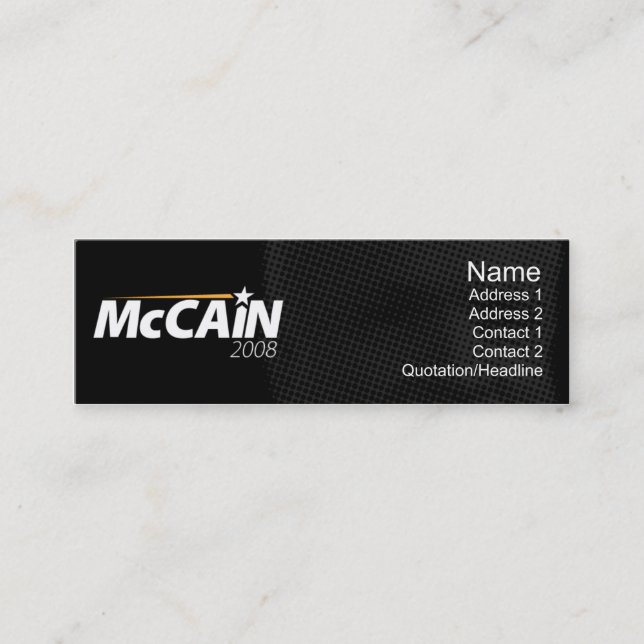 McCain - dünn Mini Visitenkarte (Vorderseite)
