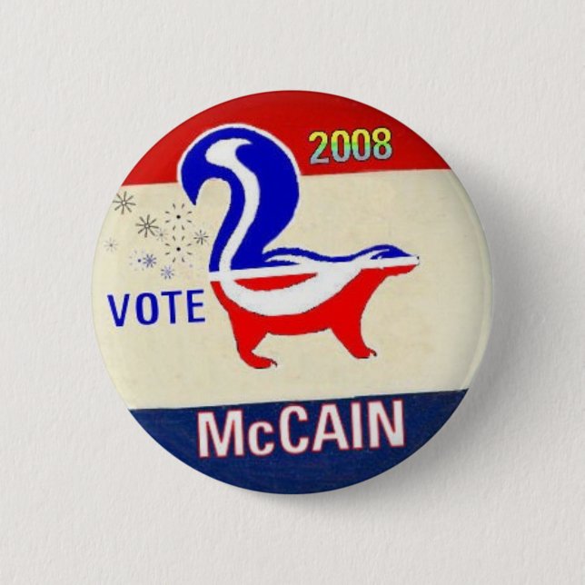 McCain GOP-Stinktier-Knopf Button (Vorderseite)
