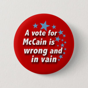 McCain ist ein vergeblicher politischer Knopf Button