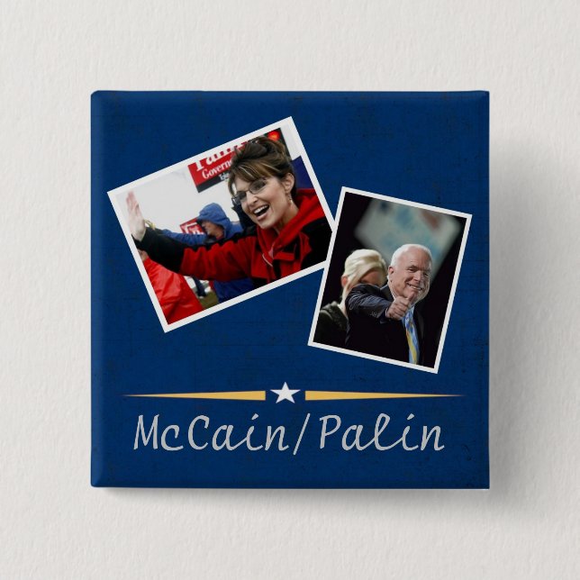 McCain/Palin Blauknopf Button (Vorderseite)