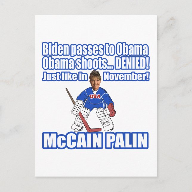 McCain Palin Denied Postkarte (Vorderseite)