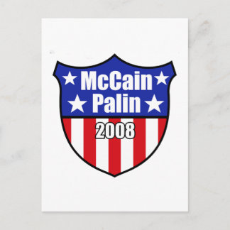 McCain Palin Shield Postkarte