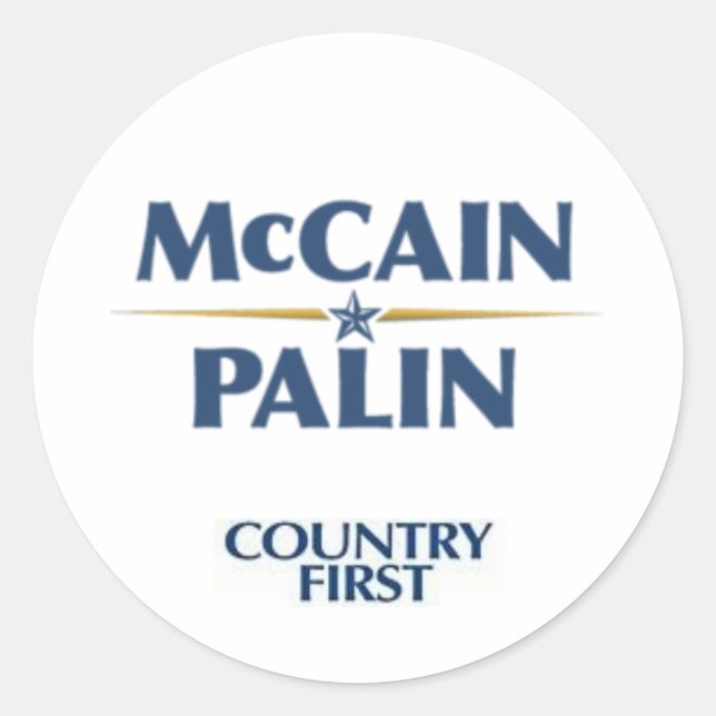 Mccain/Palinsticker Runder Aufkleber (Vorderseite)