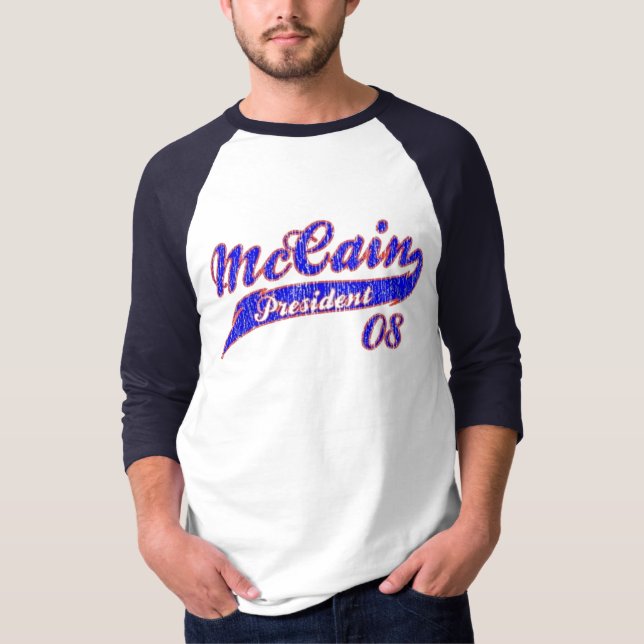 McCain Präsidenten-Baseball-Shirt T-Shirt (Vorderseite)