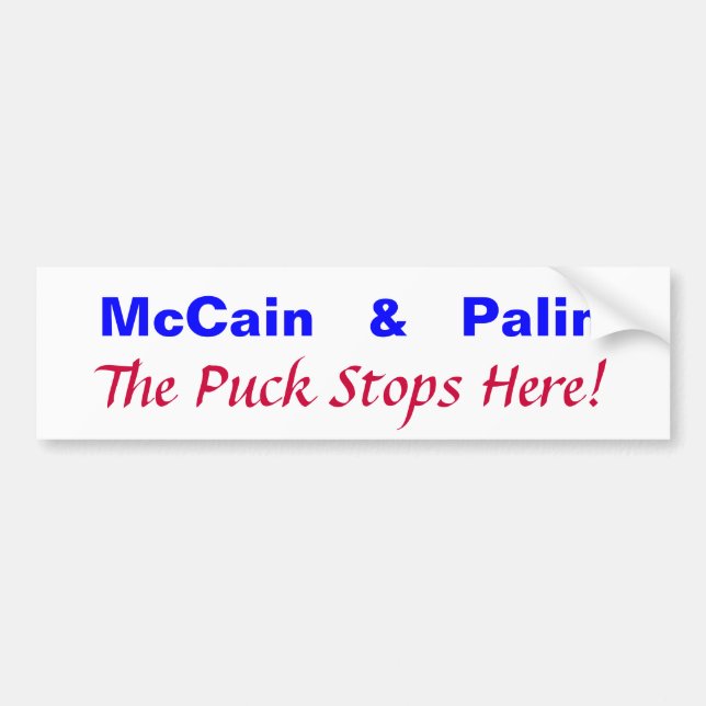 McCain   u.   Palin, der Kobold stoppt hier! Autoaufkleber (Vorne)