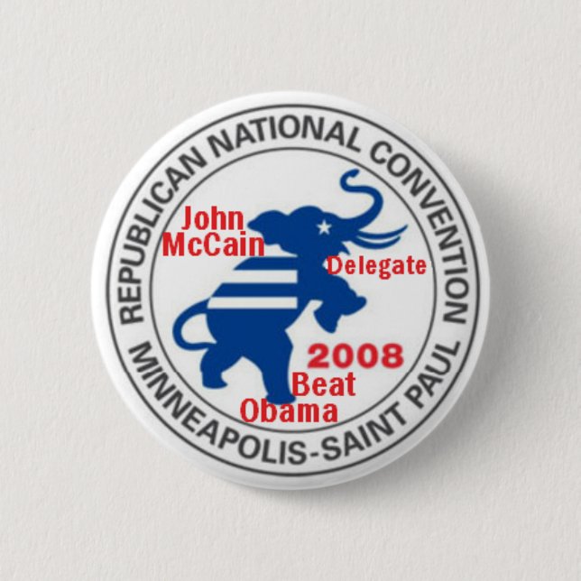 McCAIN Versammlung Anti-OBAMA-Knopf Button (Vorderseite)