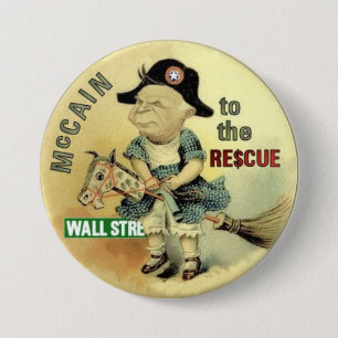 McCain Wall Street Rettungs-Knopf Button