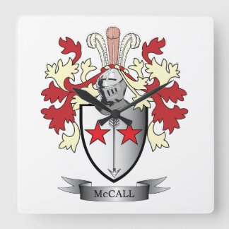 McCall-Familienwappen-Wappen Quadratische Wanduhr
