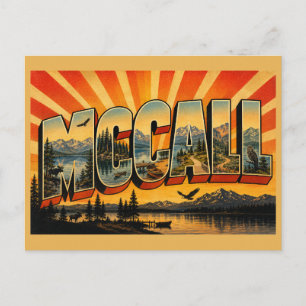 McCall Idaho Alpensee-Kieferwald Kunst Postkarte
