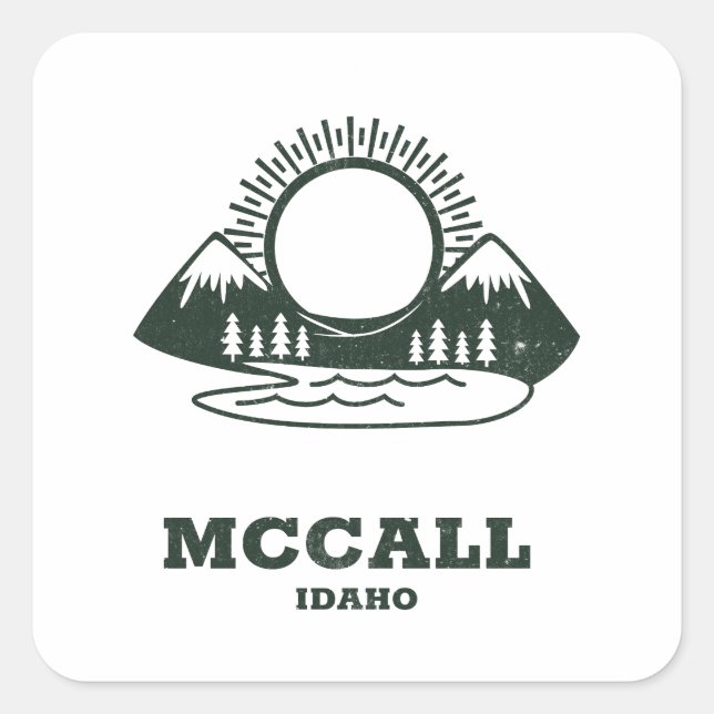 McCall - Idaho Quadratischer Aufkleber (Vorderseite)