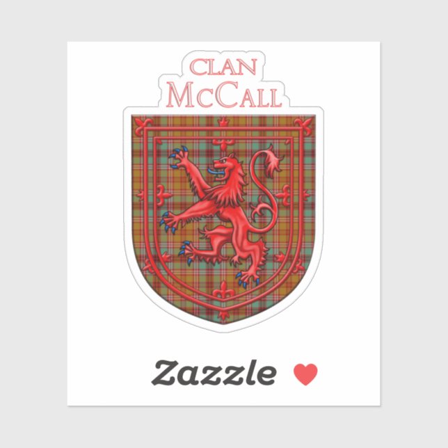 McCall Tartan Scottish Plaid Lion Rampant Aufkleber (Blatt)