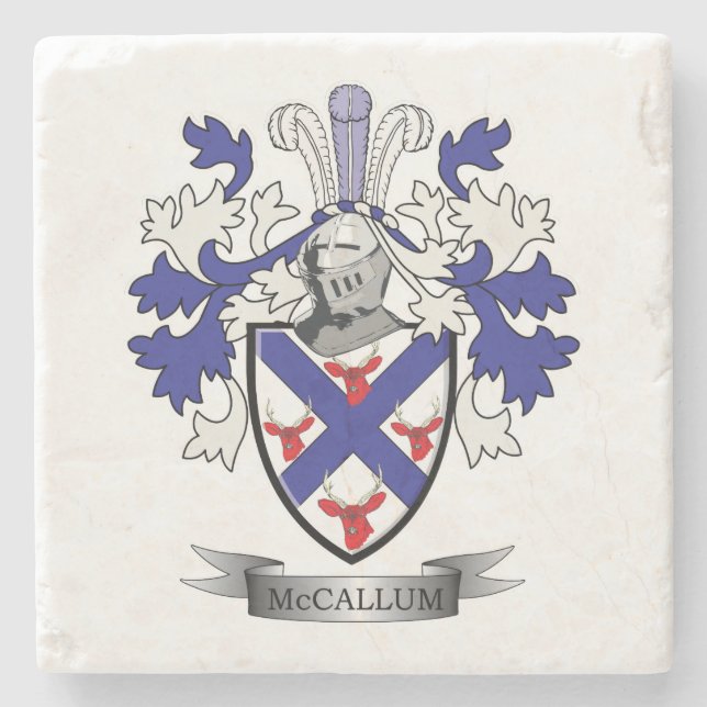 McCallum Familienwappen-Wappen Steinuntersetzer (Vorderseite)