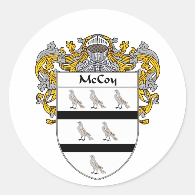 McCoy-Wappen (mantled) Runder Aufkleber (Vorderseite)