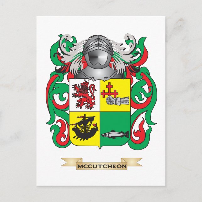 McCutcheon-Wappen (Familienwappen) Postkarte (Vorderseite)