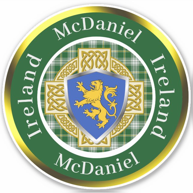 McDaniel Shield & Celtic Cross Personalisiert Aufkleber (Vorderseite)