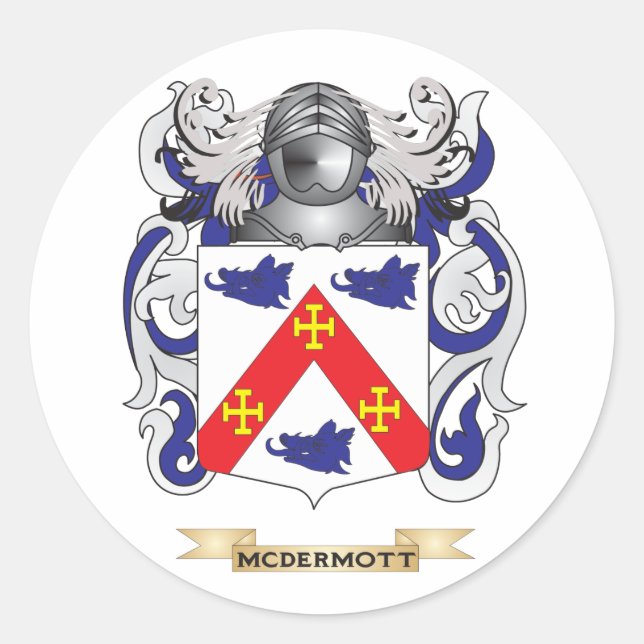 McDermott-Wappen (Familienwappen) Runder Aufkleber (Vorderseite)