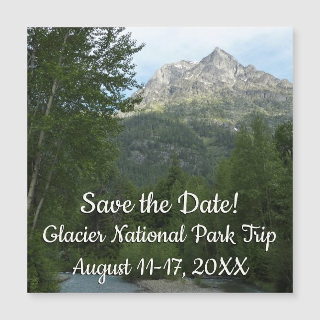 McDonald Creek im Glacier-Nationalpark Magnetkarte (Vorderseite)