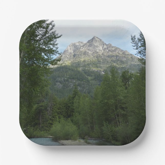 McDonald Creek im Glacier-Nationalpark Pappteller (Vorderseite)