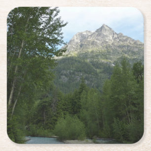 McDonald Creek im Glacier-Nationalpark Rechteckiger Pappuntersetzer