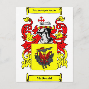McDonald (Englisch) Wappen-Coat Postkarte