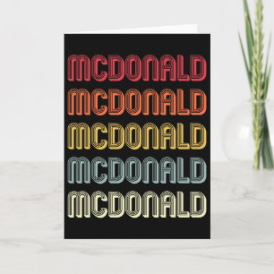 Mcdonald Geschenk Nachname Lustig Retro Vintage Ge Karte