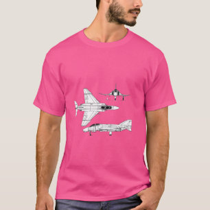 McDonnell Douglas F-4 Phantom II Blueprint Aircraf T-Shirt